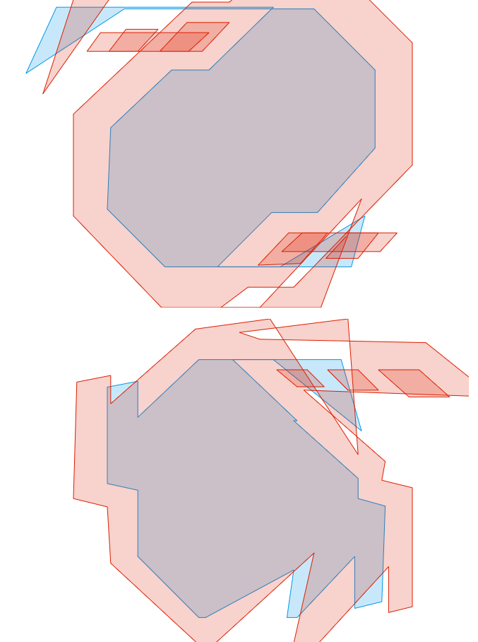 Zniekształcone, nachodzące na siebie linie, tworzące bliżej nieokreślone kształty.